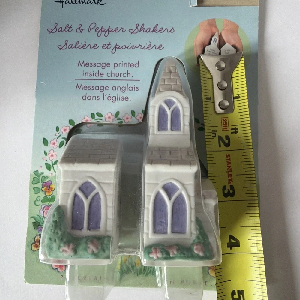 Vintage Church Rectory Steeple Hallmark Village Novelty Salt and Pepper Shakers